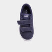 Tennis basses à scratchs en cuir Puma bleu marine garçon