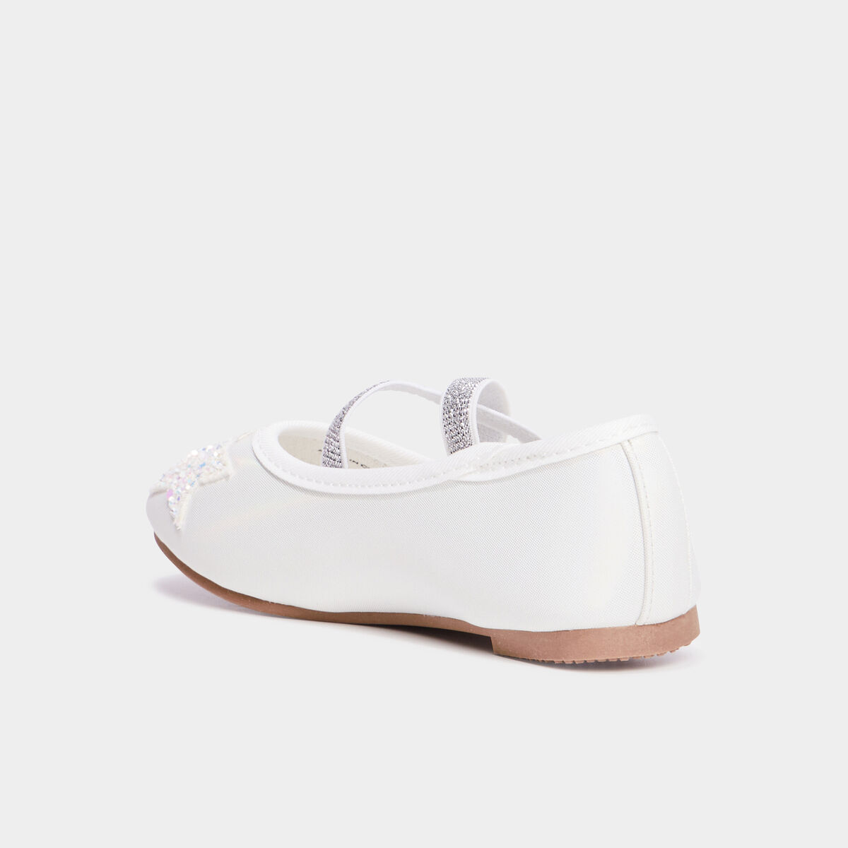 Ballerines à paillettes blanc fille