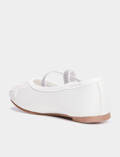 Ballerines à paillettes blanc fille