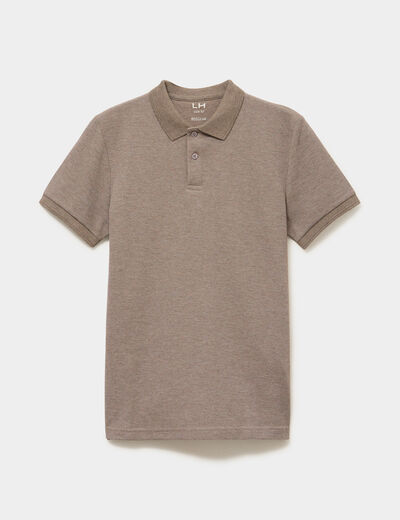 Polo manches courtes taupe homme