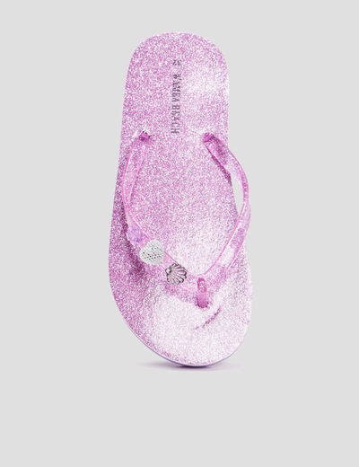 Tongs à paillettes et bijoux Wamea Beach violet fille
