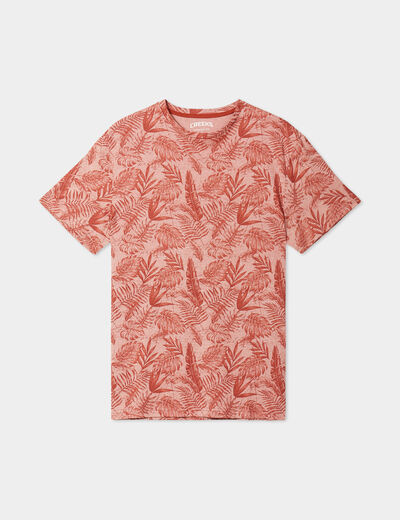 T-shirt manches courtes col rond terracotta homme