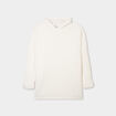 Sweat à capuche polaire fourré ivoire femme