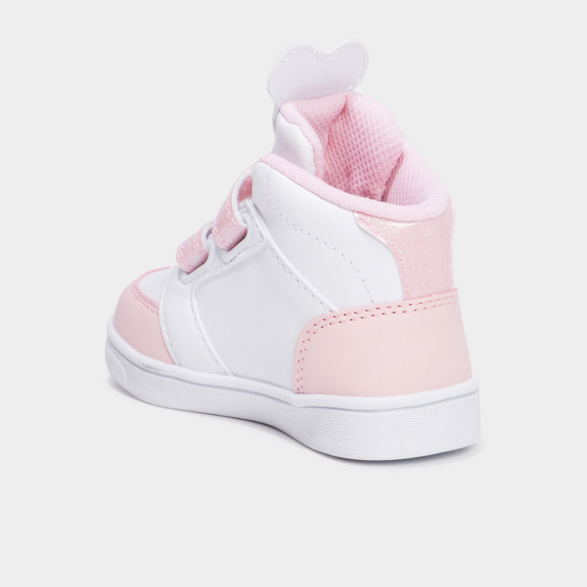 Baskets montantes &agrave; scratchs blanc b&eacute;b&eacute; fille