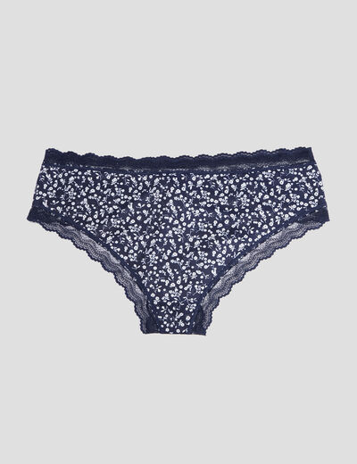 Lot 2 shortys microfibre bleu marine femme
