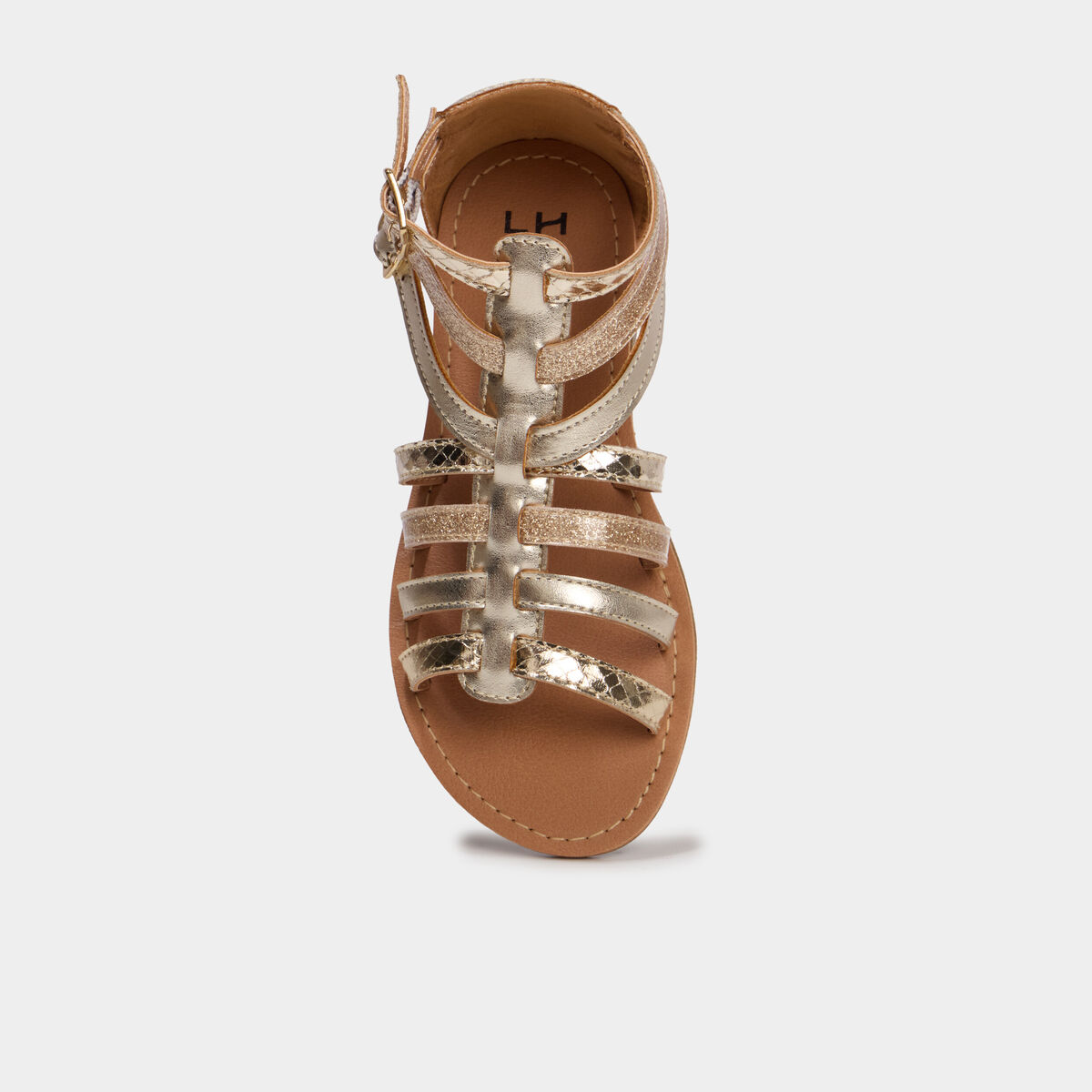 Sandales spartiates jaune or fille