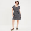 Robe droite ceinturée ecru femme grande taille