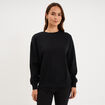Sweat col rond manches longues noir femme