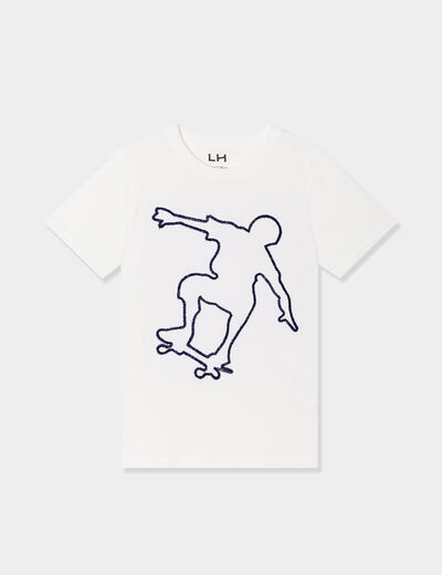 T-shirt Garçon NEXT âge 11 Ans - Couleur Crème, 100% Coton, Manches Courtes, Col Rond, Occasion Très Bon état