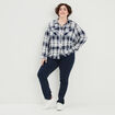 Jeans regular taille haute denim blue black femme grande taille