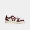 Baskets &agrave; lacets bordeaux femme