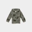 Sweat zipp&eacute; &agrave; capuche coton vert kaki b&eacute;b&eacute; gar&ccedil;on