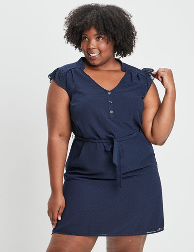Robe droite sans manches bleu marine femme grande taille