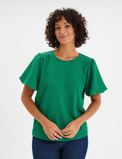 T-shirt manches courtes ballons vert femme