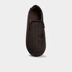 Pantoufles fourr&eacute;es bout rond vert kaki homme