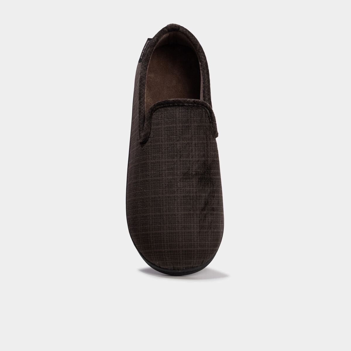 Pantoufles fourr&eacute;es bout rond vert kaki homme