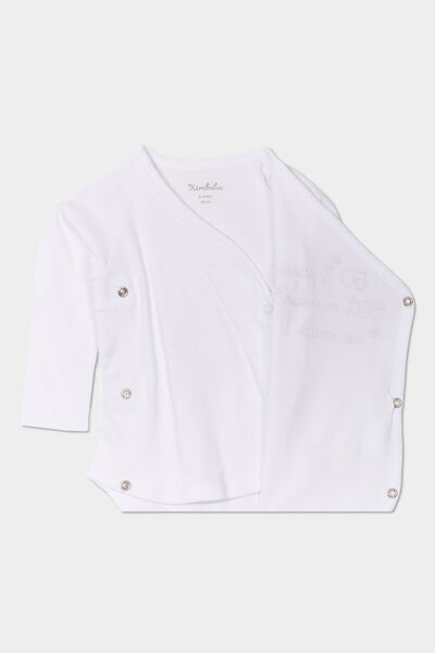 Ensemble pyjama et body effet velours blanc b&eacute;b&eacute;