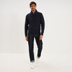 Pull col ch&acirc;le manches longues bleu marine homme