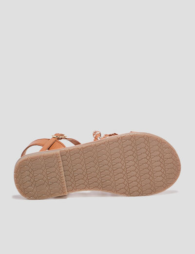 Sandales en cuir Creeks camel fille