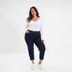 Jeans mom cropped taille haute denim brut femme grande taille