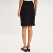 Jupe courte taille &eacute;lastiqu&eacute;e stretch noir femme