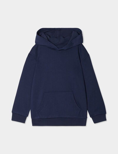 Sweat à capuche hoodie oversize bleu marine garçon