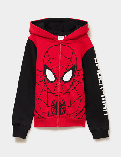 Sweat zippé à capuche Spider-Man rouge garçon