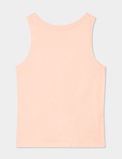 Débardeur noué col rond orange fluo fille