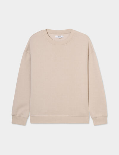 Sweat oversize manches longues col rond gris foncé garçon
