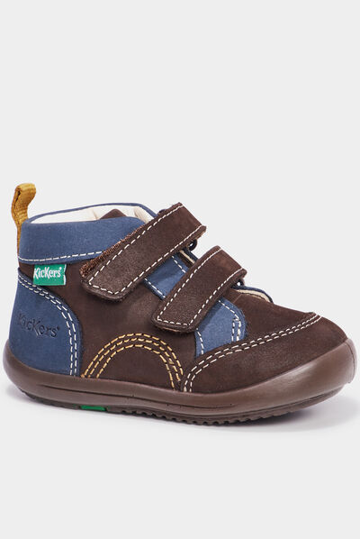 Bottillons en cuir Kickers Kinop marron bébé garçon