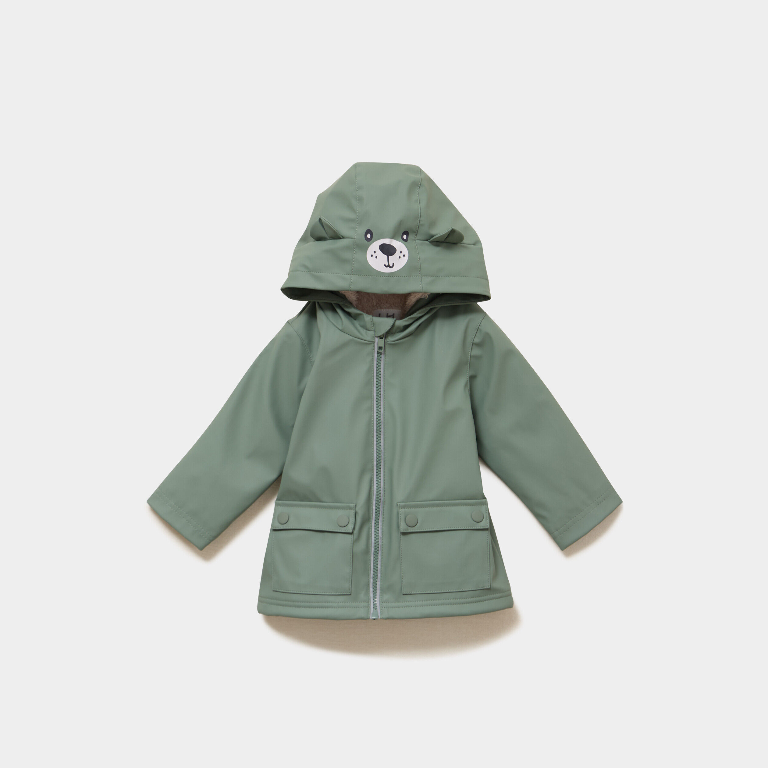 Parka imperméable déperlante fourrée vert kaki bébé garçon LH