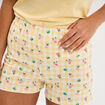 Bas de pyjama short coton jaune femme