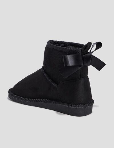 Bottines fourrées avec noeud noir fille
