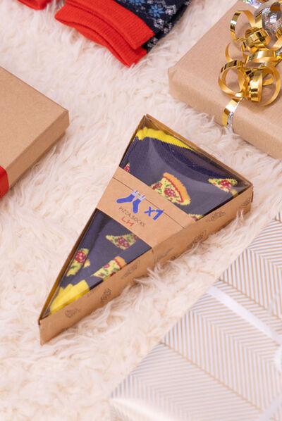 Chaussettes à motifs Pizza multicolore homme