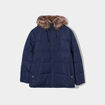 Parka capuche fausse fourrure amovible bleu marine homme