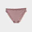 Lot 3 culottes &agrave; dentelle doubl&eacute;es coton mauve femme