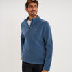 Sweat polaire col camionneur bleu gris homme