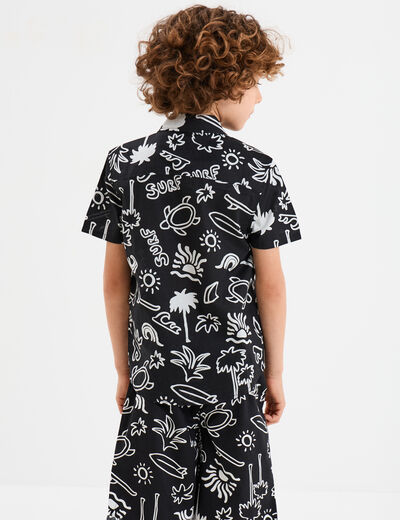 Chemise manches courtes noir garçon