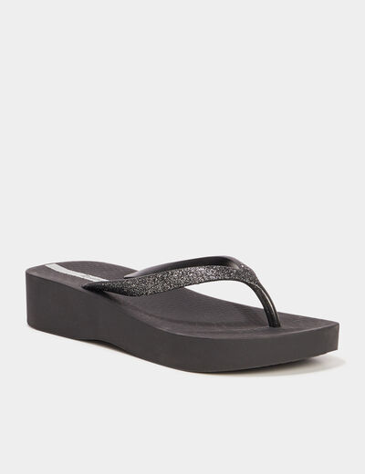 Tongs plateformes Ipanema noir femme