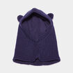 Cagoule tricot&eacute;e doublure polaire bleu marine b&eacute;b&eacute;