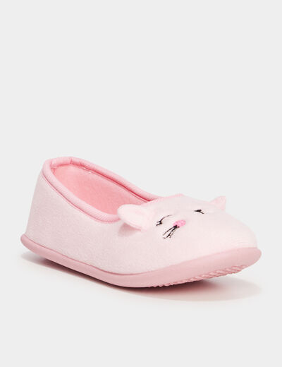Chaussons ballerines polaires rose fille