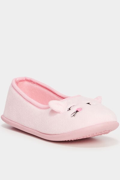 Chaussons ballerines polaires rose fille