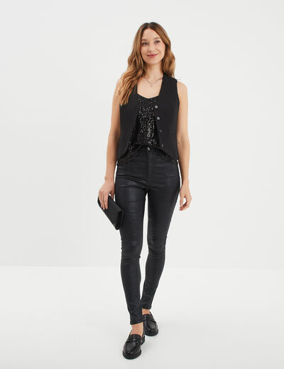 Pantalon Skinny Apt. 9 En Simili Cuir Noir à Rayures - Taille 8 - Occasion Très Bon État