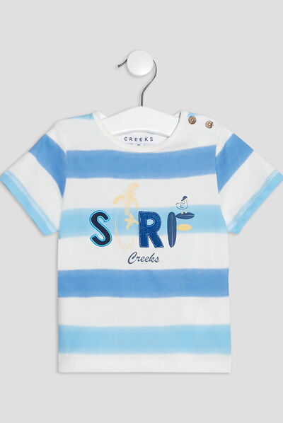 T-shirt manches courtes Creeks ecru bébé garçon