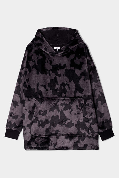 Sweat de pyjama oversize velours noir homme