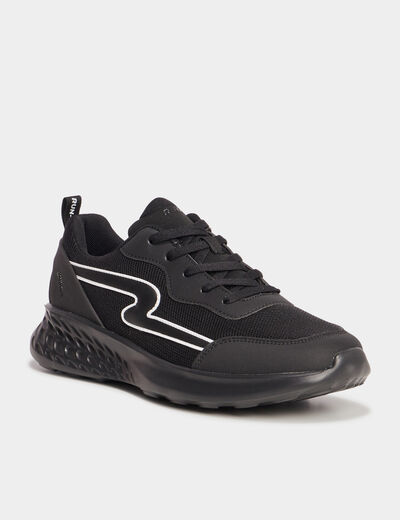 Baskets running à lacets noir homme