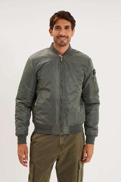 Blouson bomber d&eacute;perlant Liberto gris homme