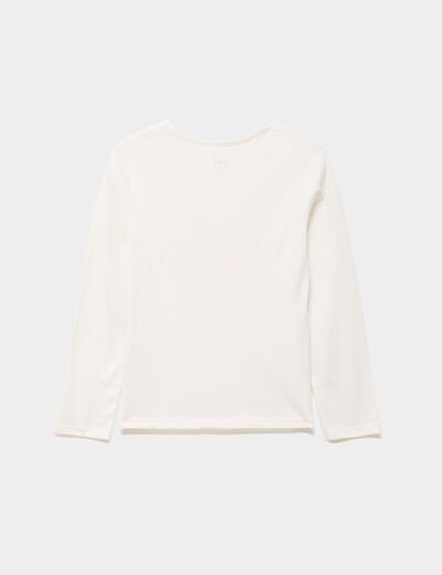 Ensemble pyjama pantalon t-shirt coton blanc fille