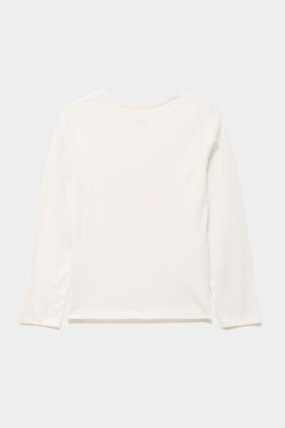 Ensemble pyjama pantalon t-shirt coton blanc fille