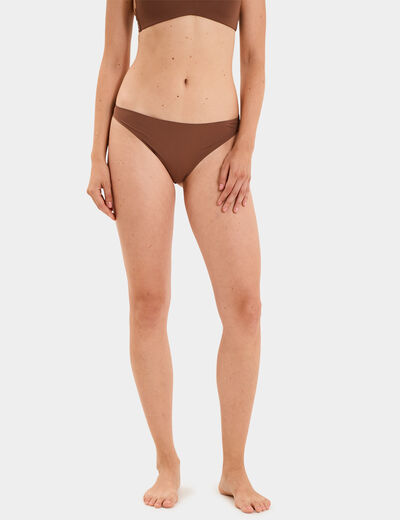 String microfibre sans coutures marron femme